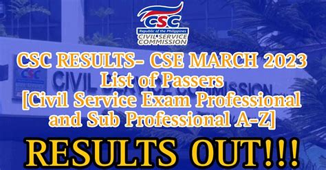csc sub professional result march 2023